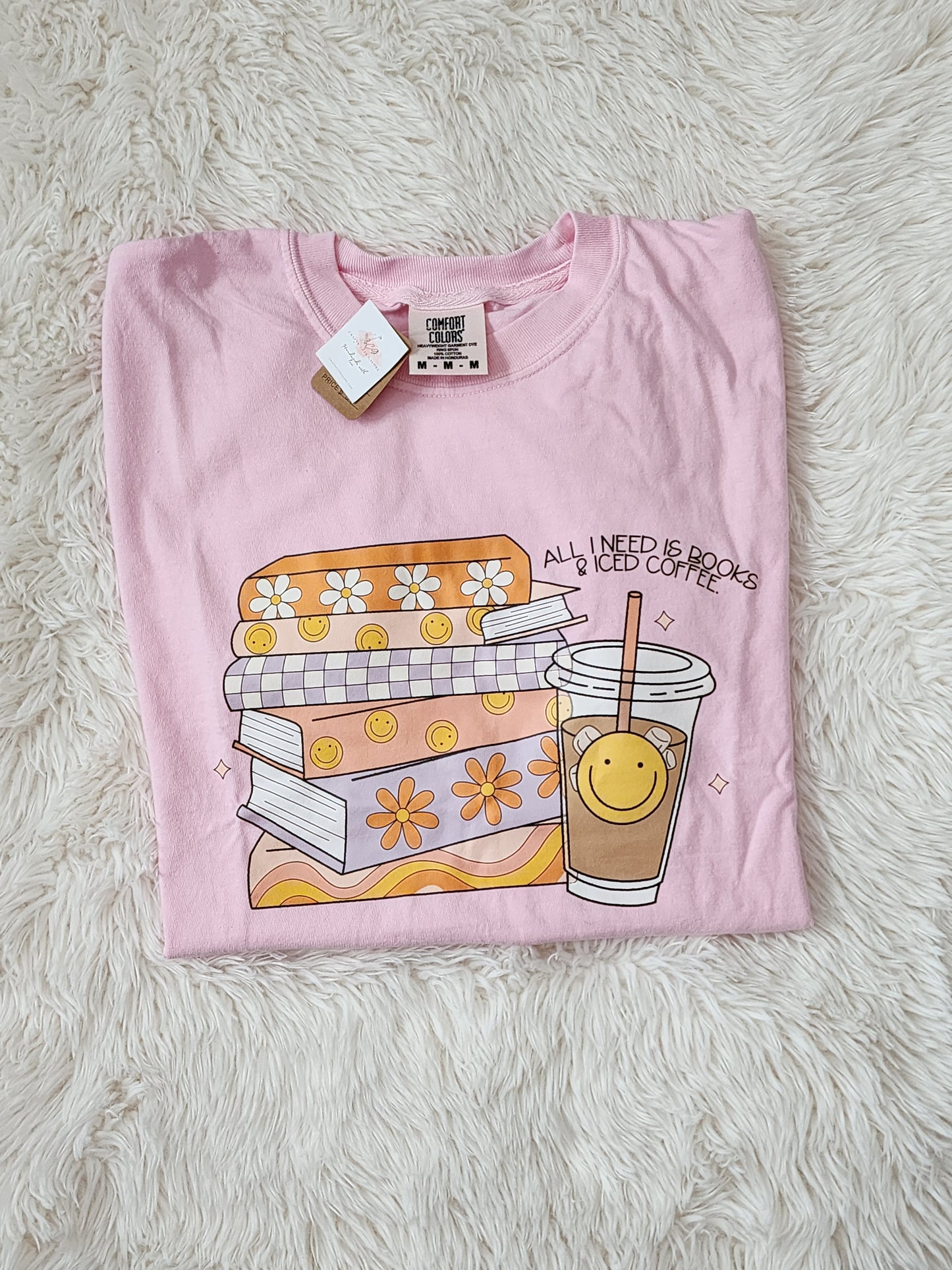 All I need is books and iced coffee READY TO SHIP