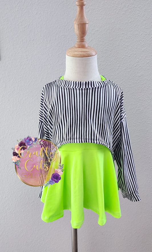 4T Honey hi low cropped top paired with a crossback brielle peplum