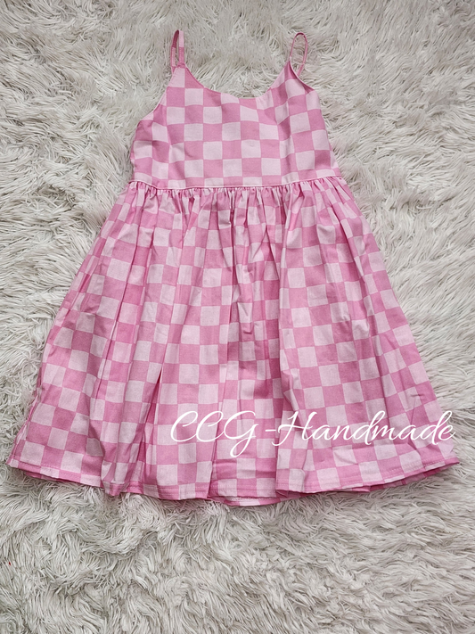 Barbie Pink Plaid Augusta Dress Ready to Ship