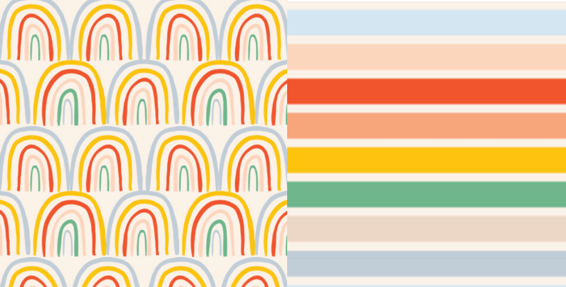 Retro Rainbows w/Stripes