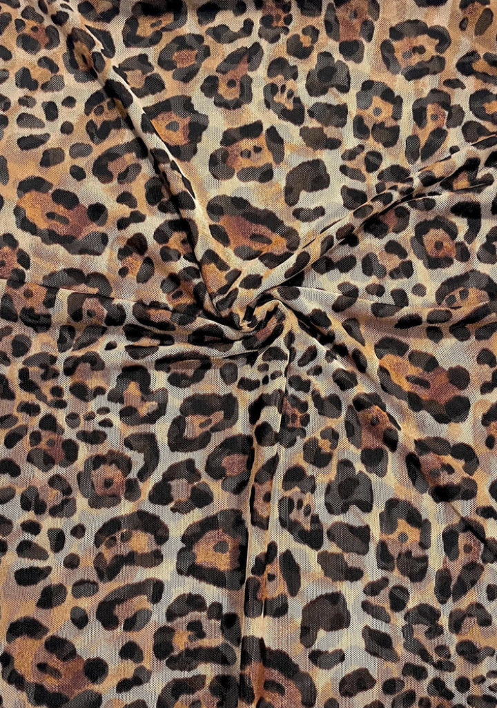 MESH-BROWN AND BLACK CHEETAH CARDIGAN