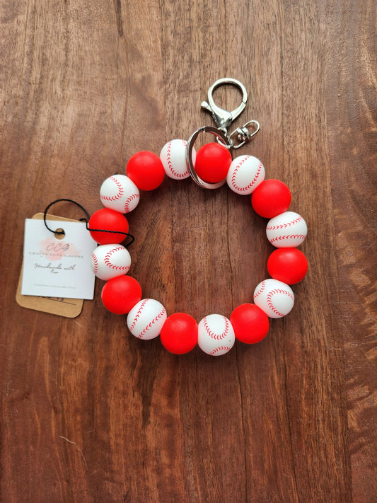 Baseball Wristlet Keychain