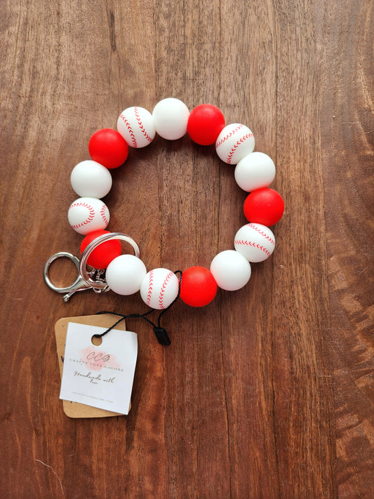 Baseball Wristlet Keychain