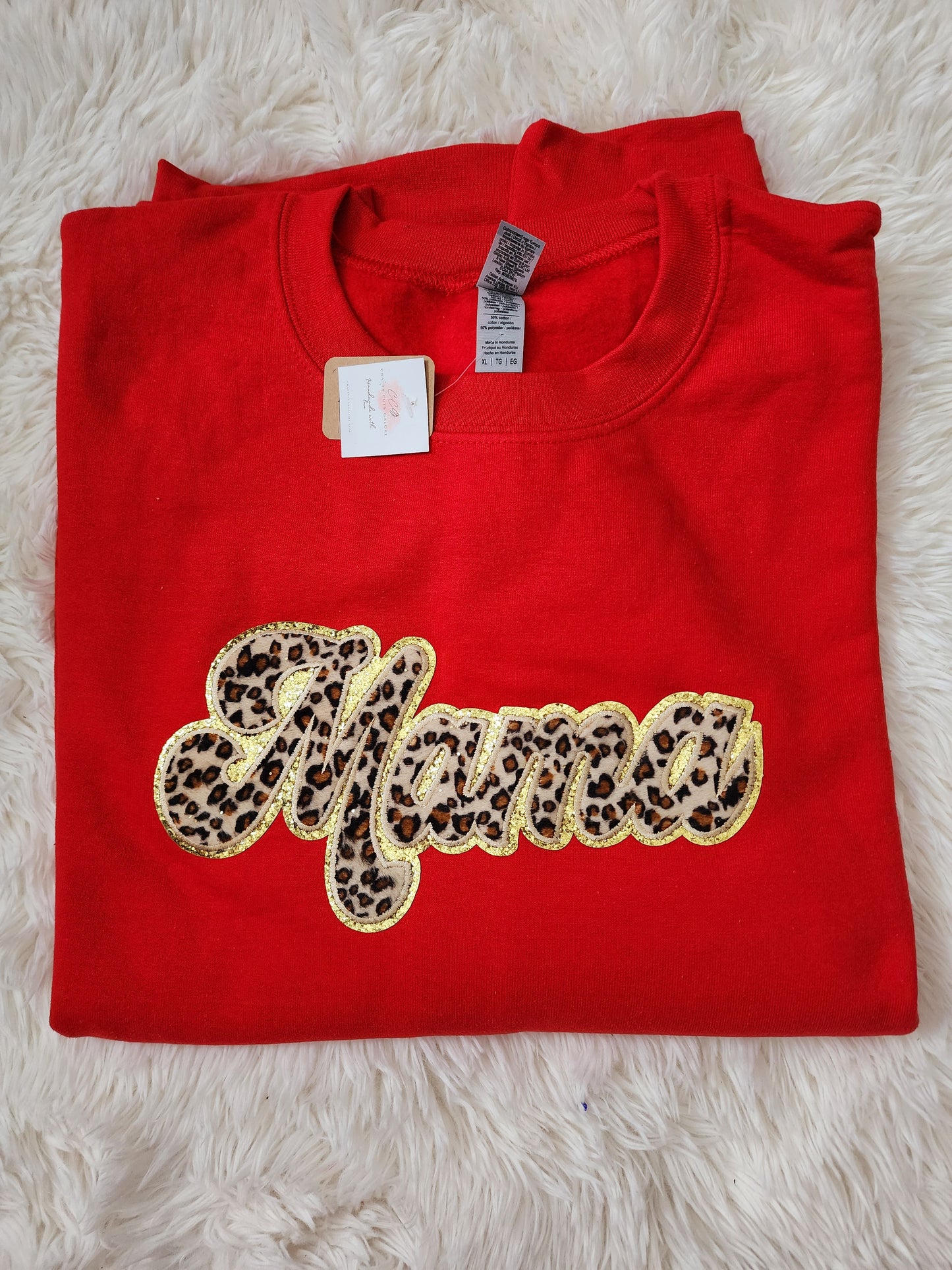 Mama Patch Sweater - Red