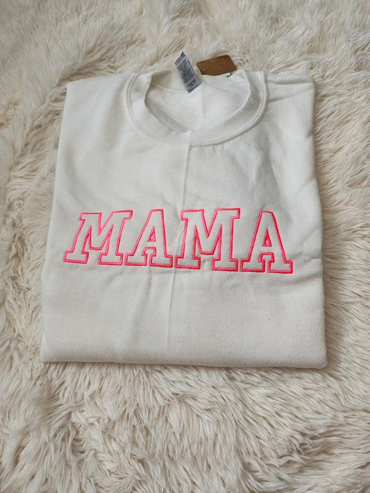 Hot Pink on White Top MAMA