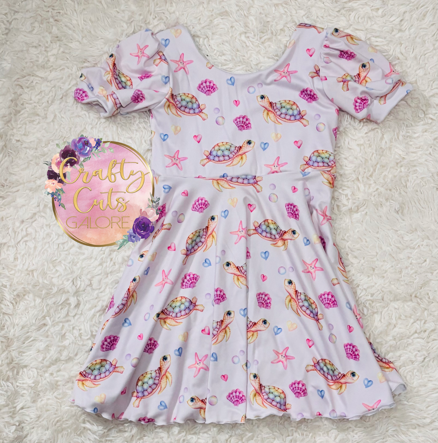 Twirl dress with puff sleeves size 6 ready to ship