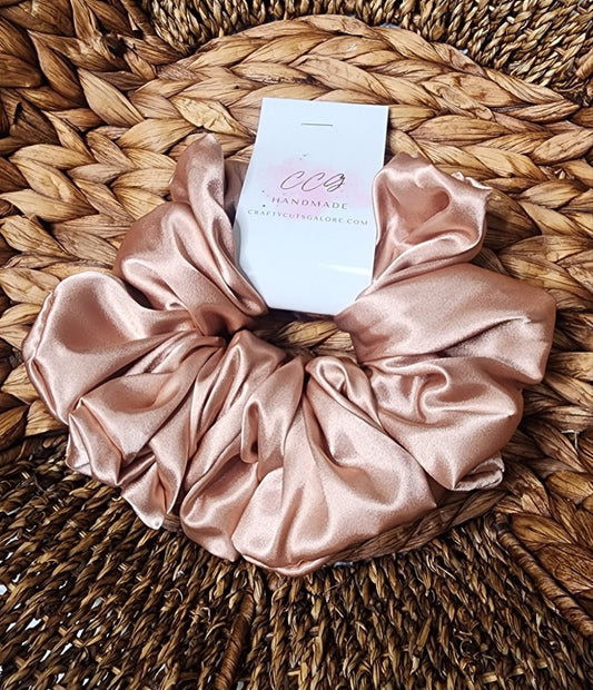 XL Deluxe Rose Gold Satin Scrunchie