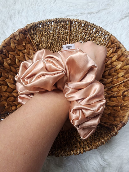 XL Deluxe Rose Gold Satin Scrunchie