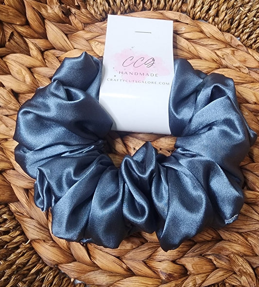 XL Deluxe Midnight Blue Satin Scrunchie