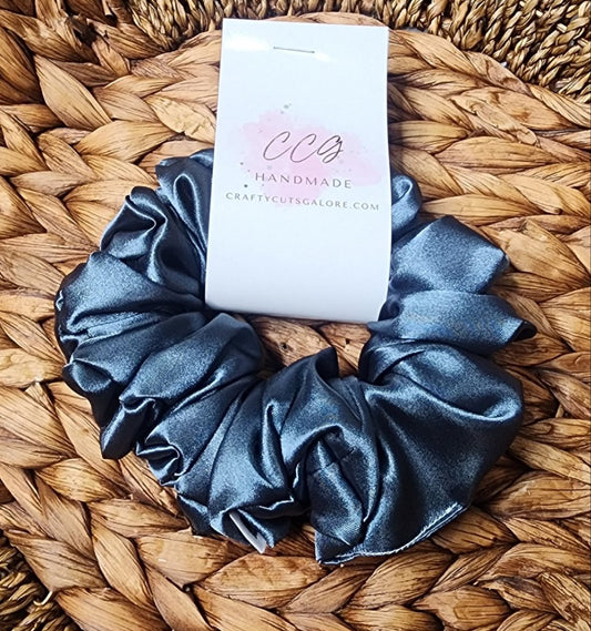 Midnight Blue Satin Scrunchie