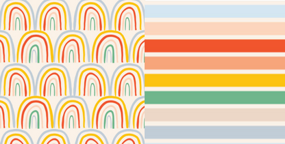Retro Rainbows w/Stripes